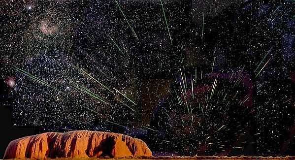 Leonids over Uluru (Ayers Rock), Northern Territory, Australia